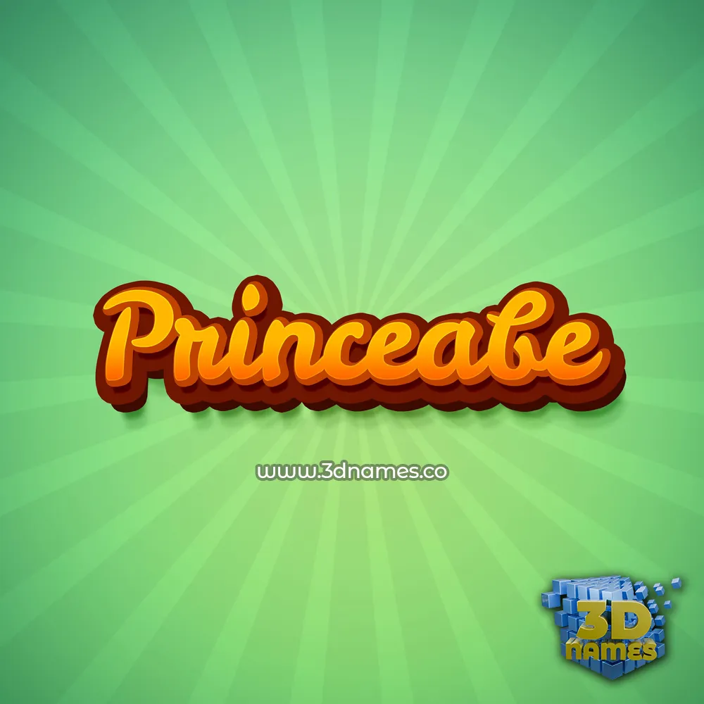 princeabe in Green Rays style - 3D name wallpaper