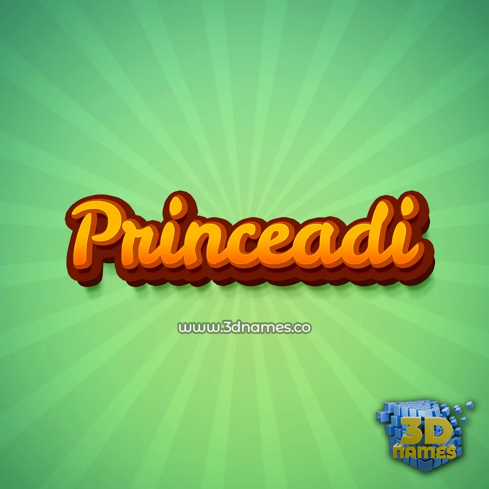 princeadi in Green Rays style - 3D name wallpaper