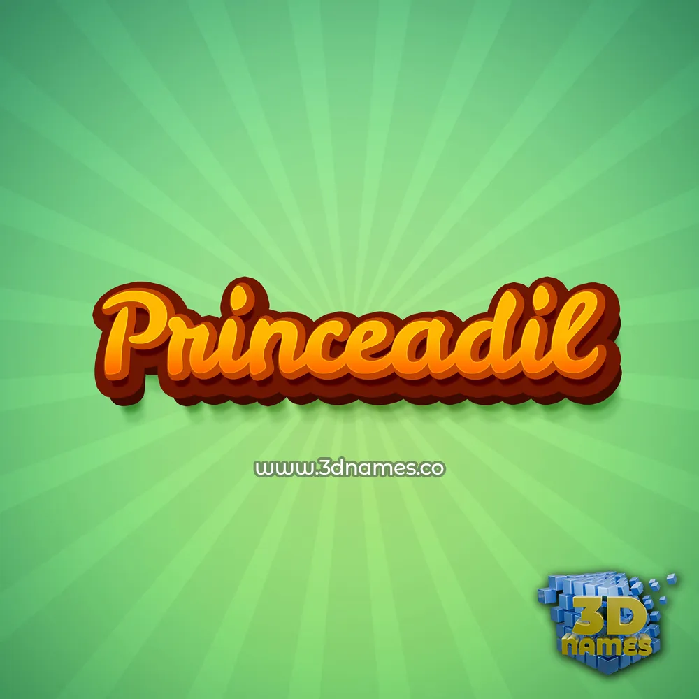 princeadil in Green Rays style - 3D name wallpaper