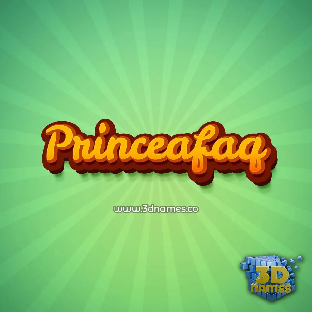 princeafaq in Green Rays style - 3D name wallpaper