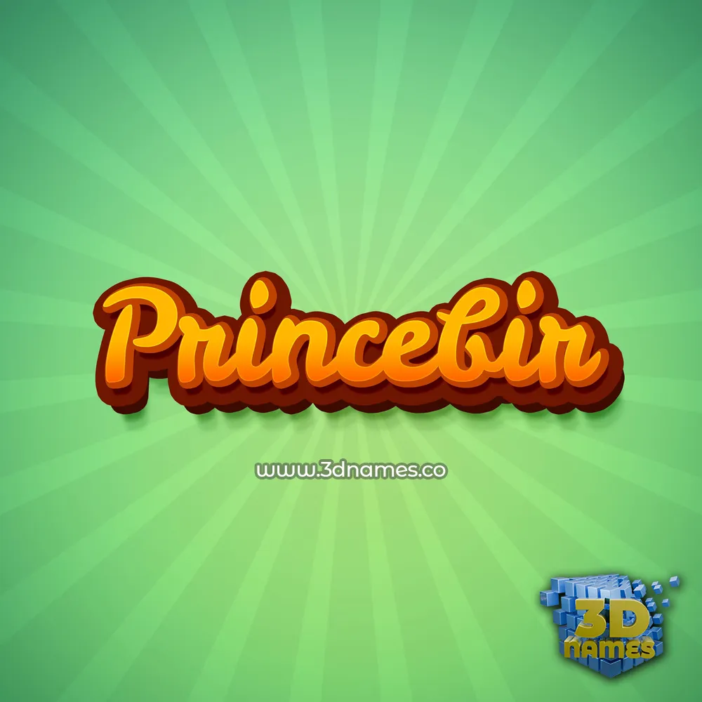princebir in Green Rays style - 3D name wallpaper