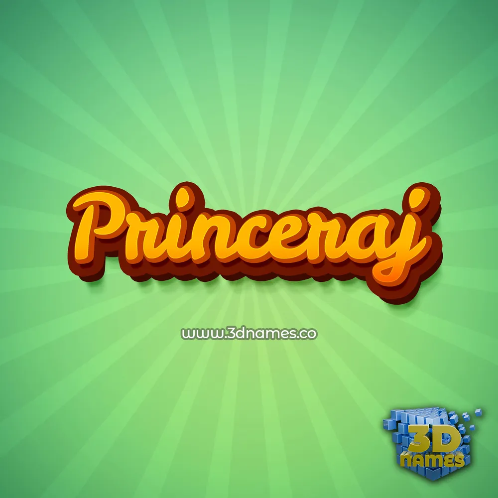 princeraj in Green Rays style - 3D name wallpaper