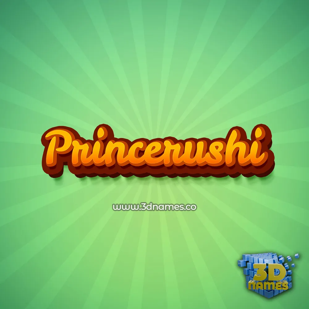 princerushi in Green Rays style - 3D name wallpaper