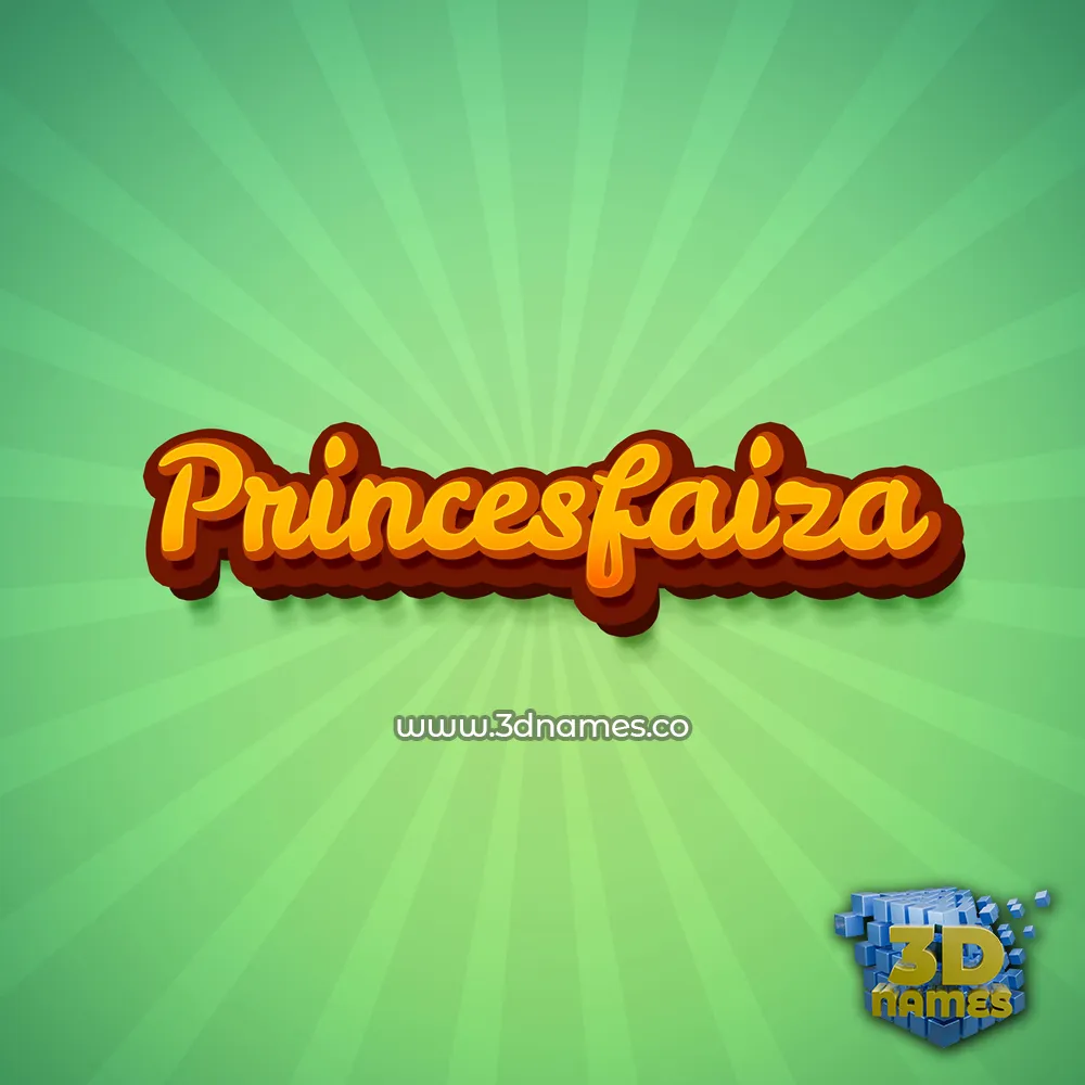 princesfaiza in Green Rays style - 3D name wallpaper