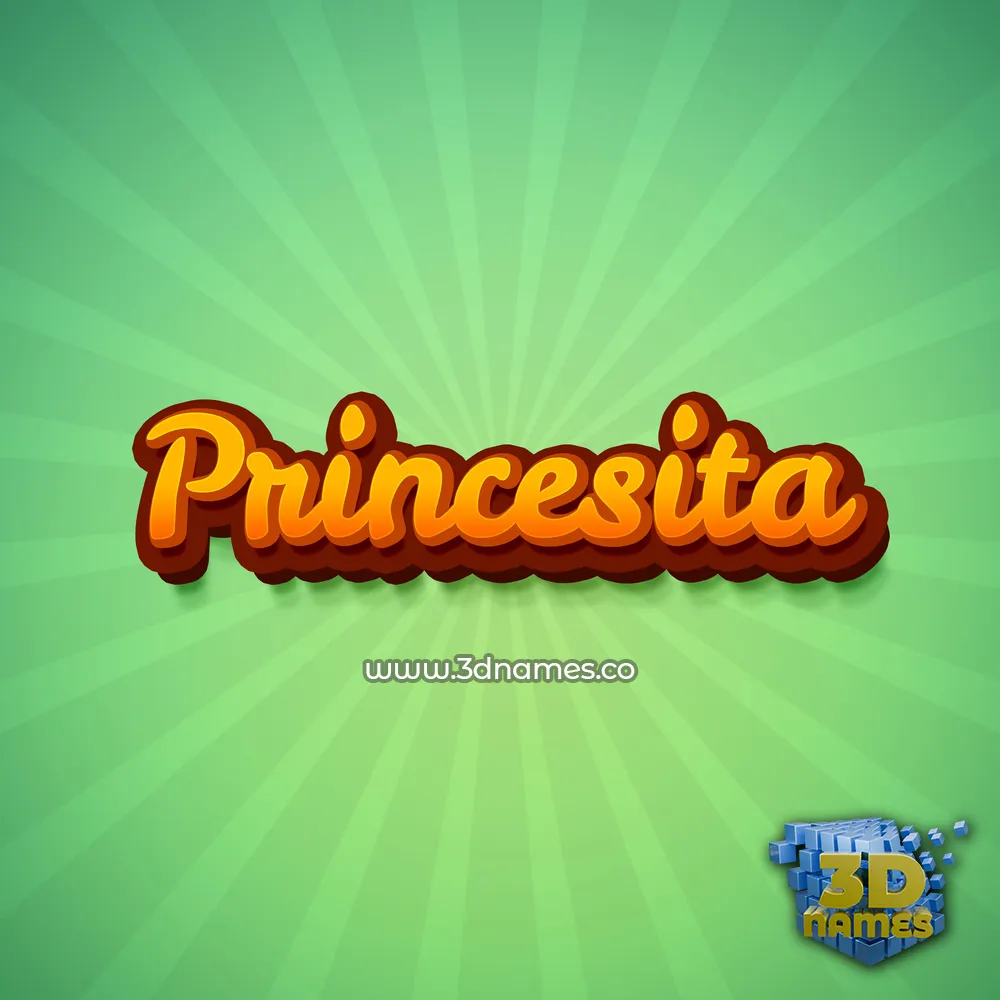 princesita in Green Rays style - 3D name wallpaper