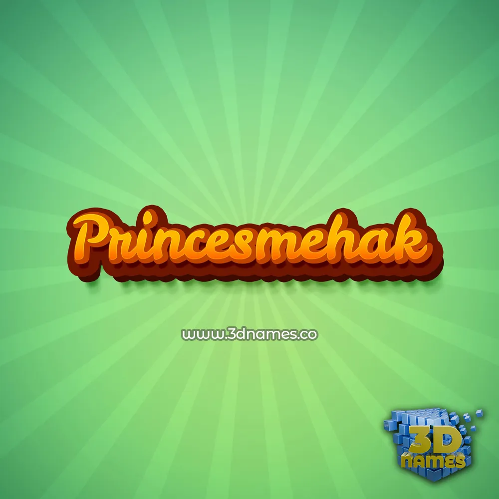 princesmehak in Green Rays style - 3D name wallpaper