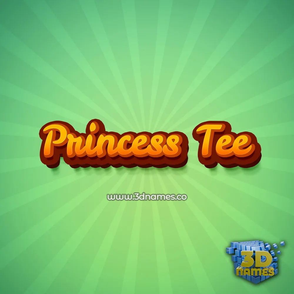 princess tee in Green Rays style - 3D name wallpaper