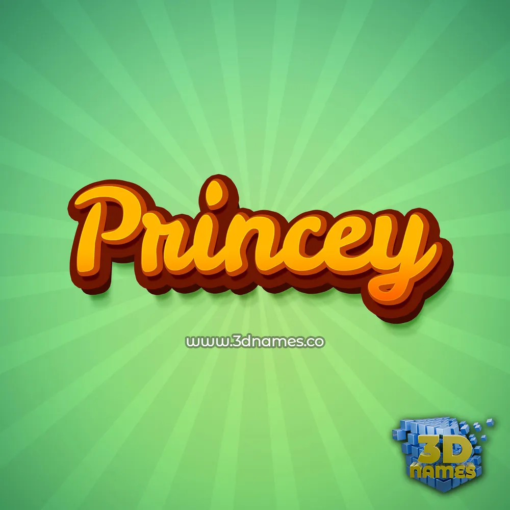 princey in Green Rays style - 3D name wallpaper