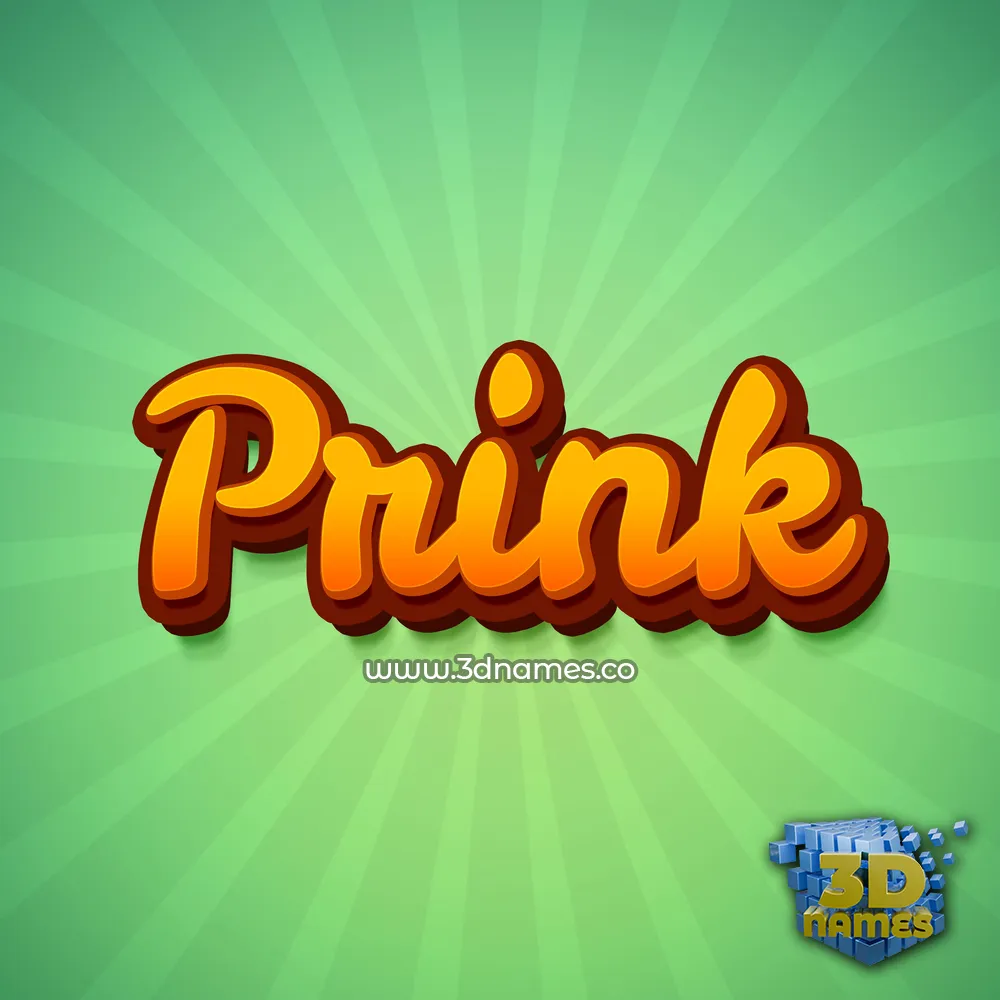 prink in Green Rays style - 3D name wallpaper