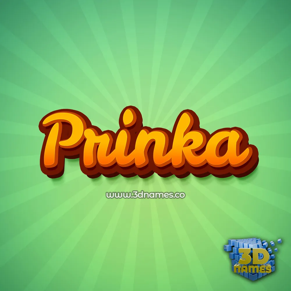 prinka in Green Rays style - 3D name wallpaper