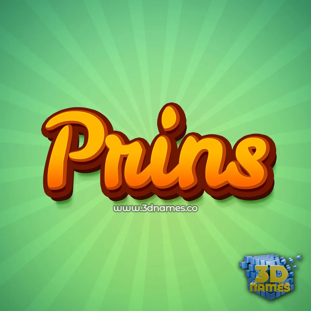 prins in Green Rays style - 3D name wallpaper