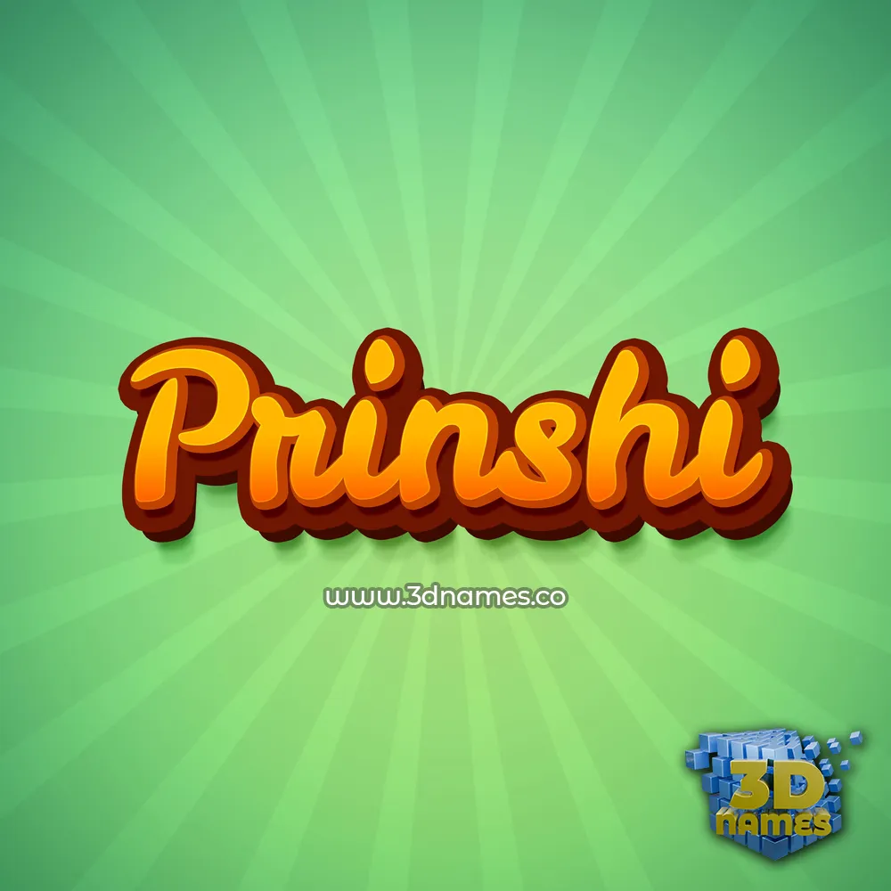 prinshi in Green Rays style - 3D name wallpaper