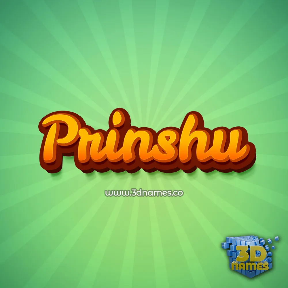 prinshu in Green Rays style - 3D name wallpaper