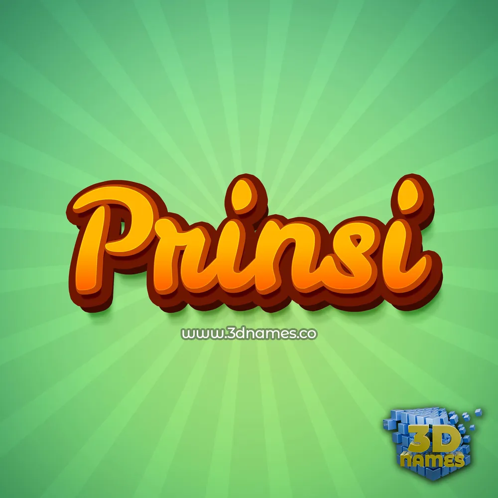 prinsi in Green Rays style - 3D name wallpaper