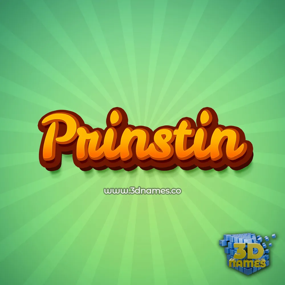 prinstin in Green Rays style - 3D name wallpaper