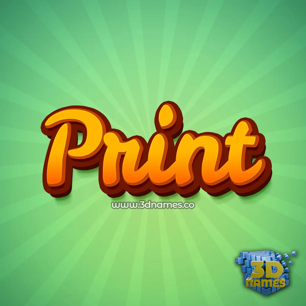 print in Green Rays style - 3D name wallpaper