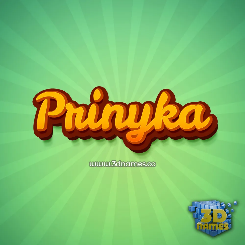 prinyka in Green Rays style - 3D name wallpaper
