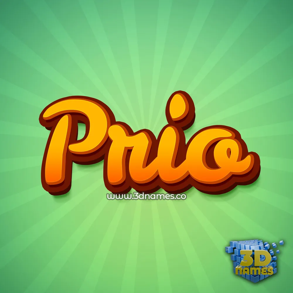 prio in Green Rays style - 3D name wallpaper