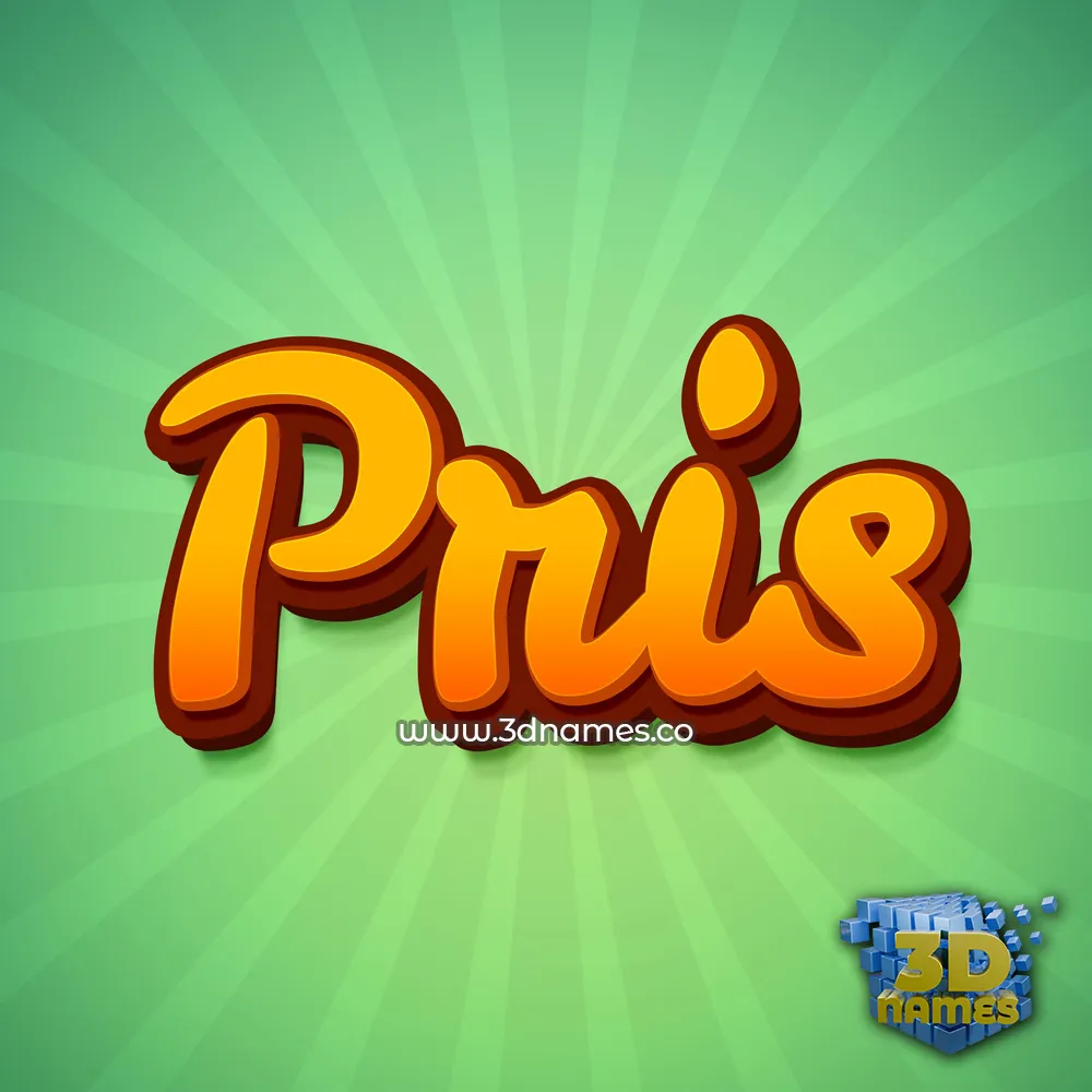 pris in Green Rays style - 3D name wallpaper