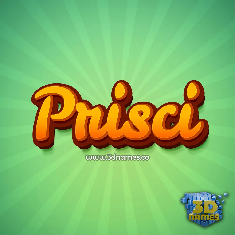 prisci in Green Rays style - 3D name wallpaper