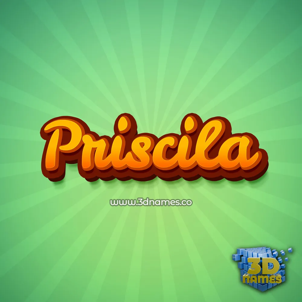 priscila in Green Rays style - 3D name wallpaper