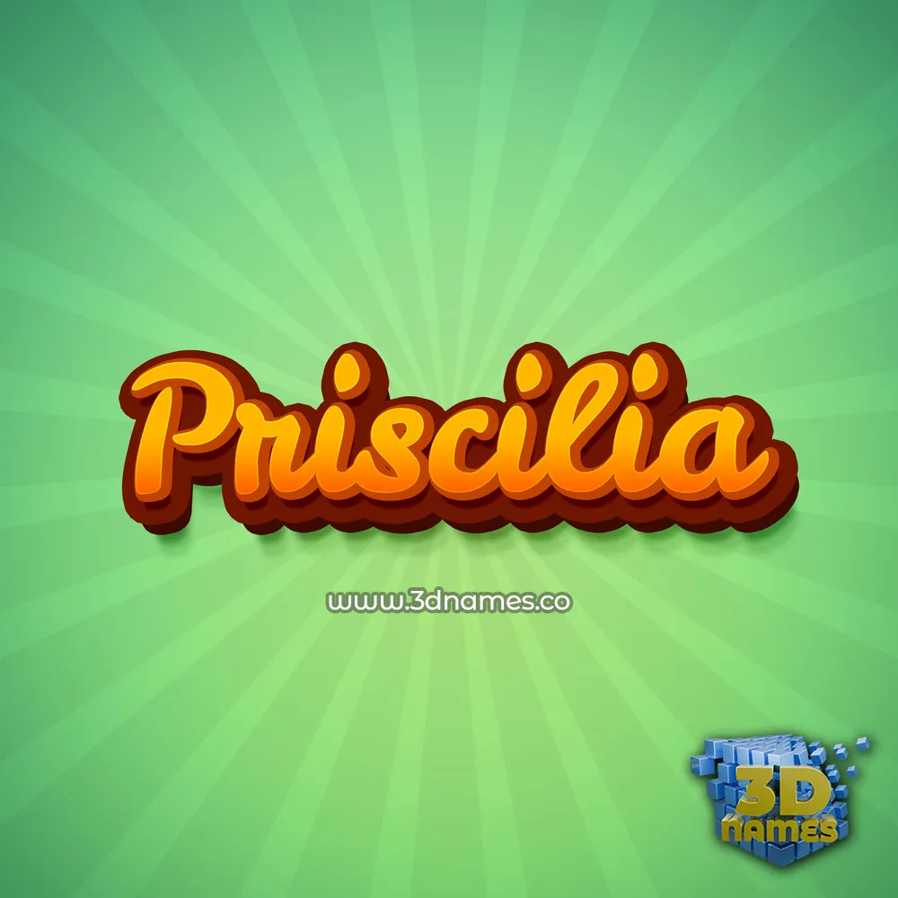 priscilia in Green Rays style - 3D name wallpaper