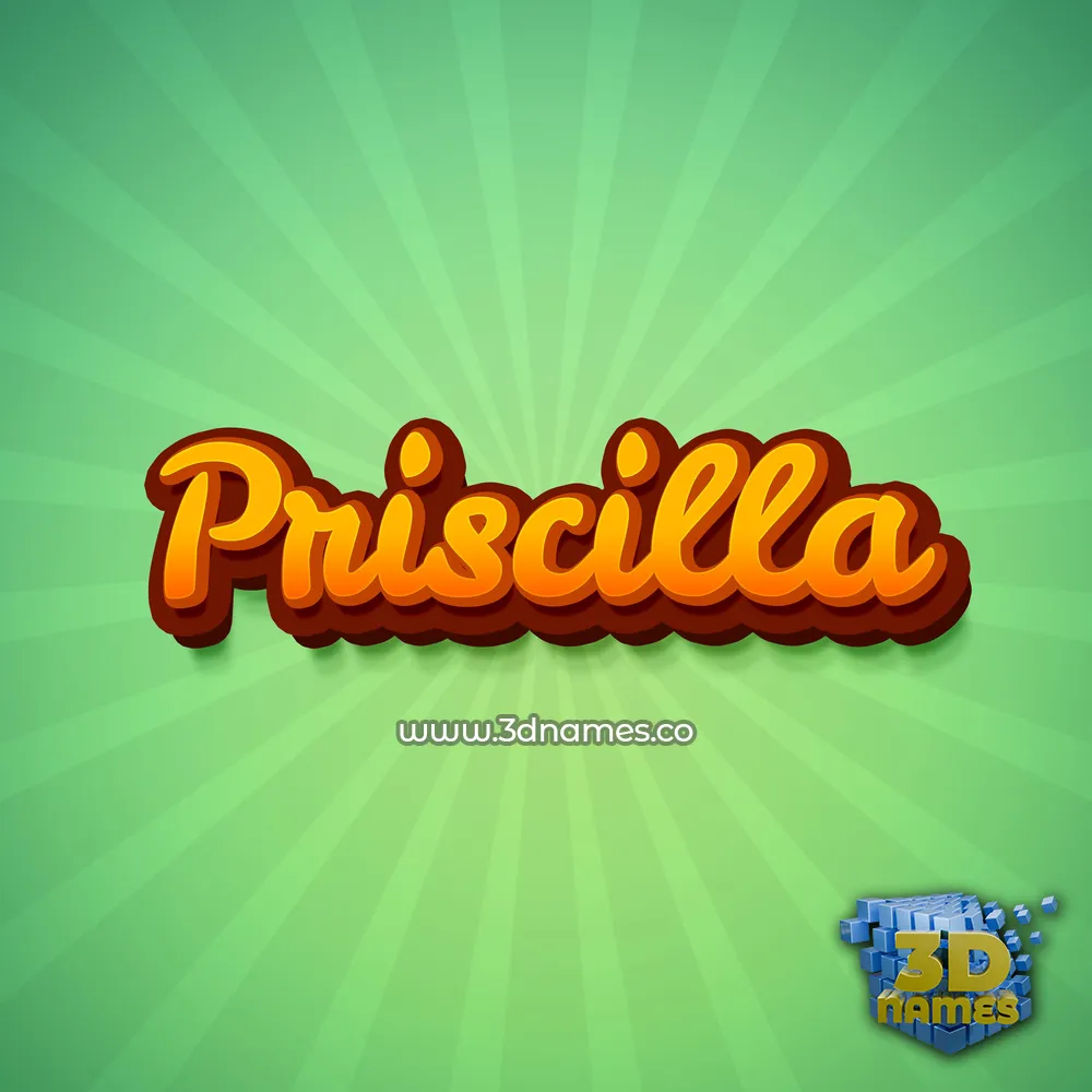 priscilla in Green Rays style - 3D name wallpaper