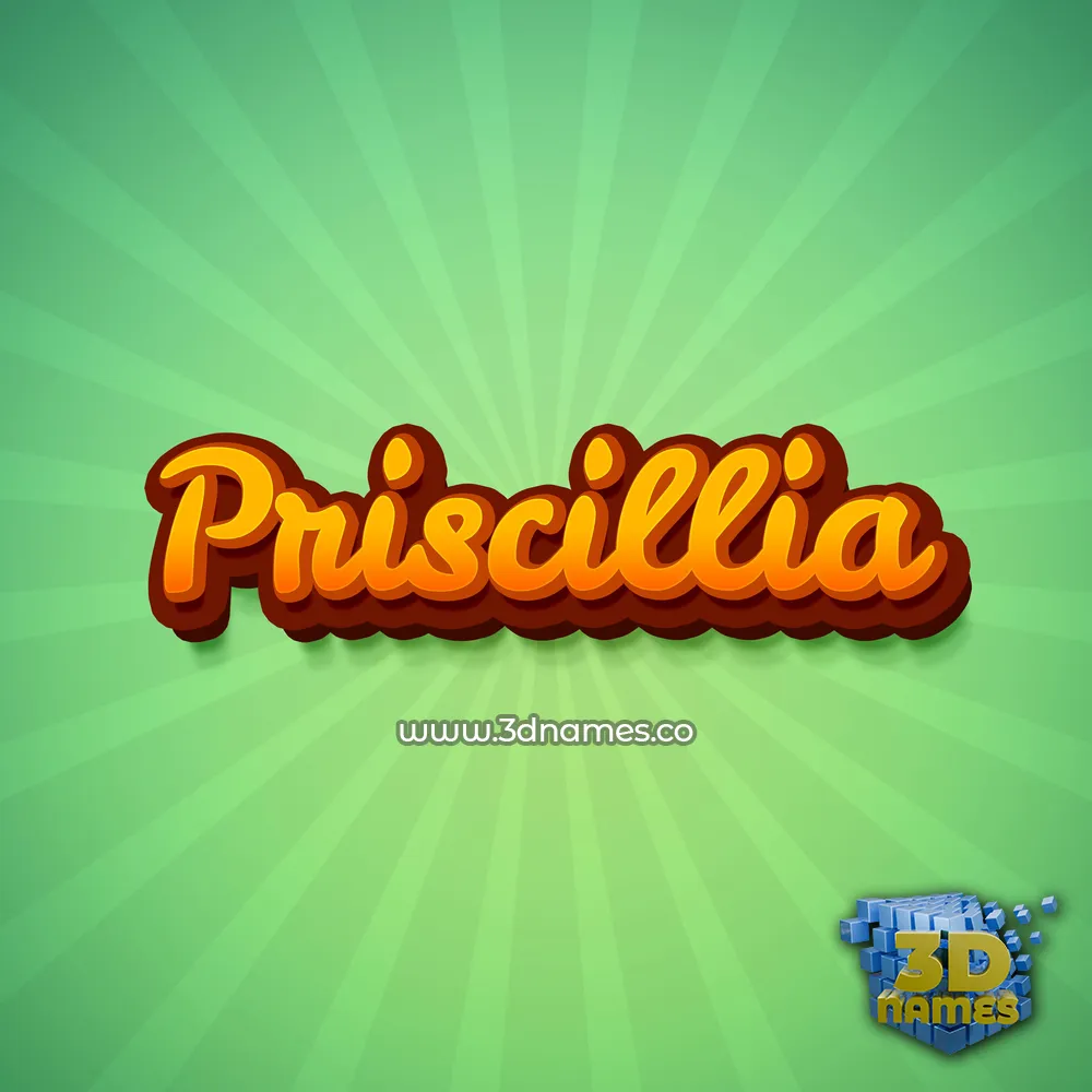 priscillia in Green Rays style - 3D name wallpaper