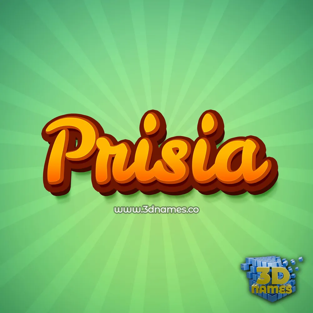 prisia in Green Rays style - 3D name wallpaper