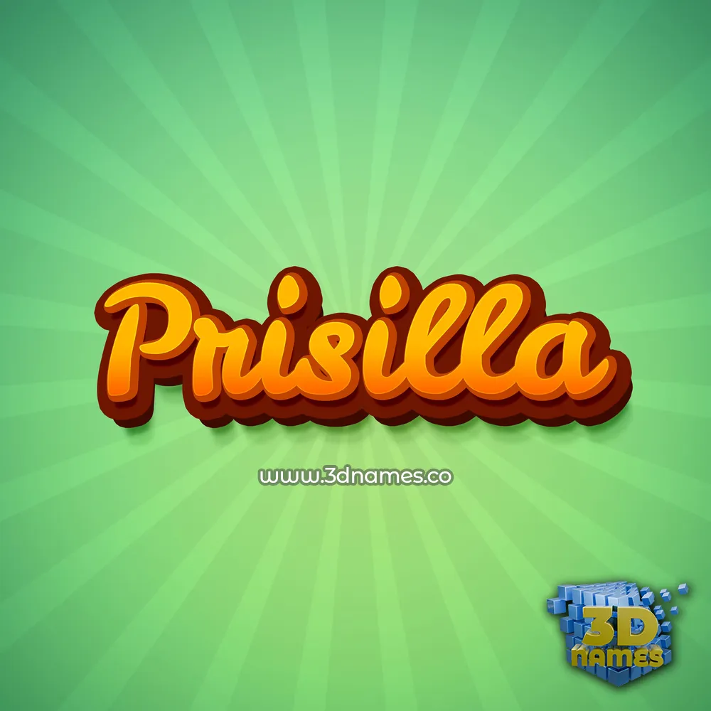 prisilla in Green Rays style - 3D name wallpaper
