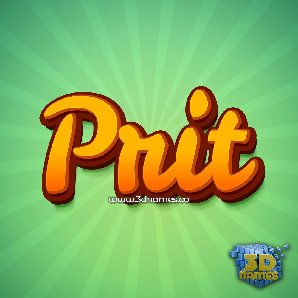 prit in Green Rays style - 3D name wallpaper