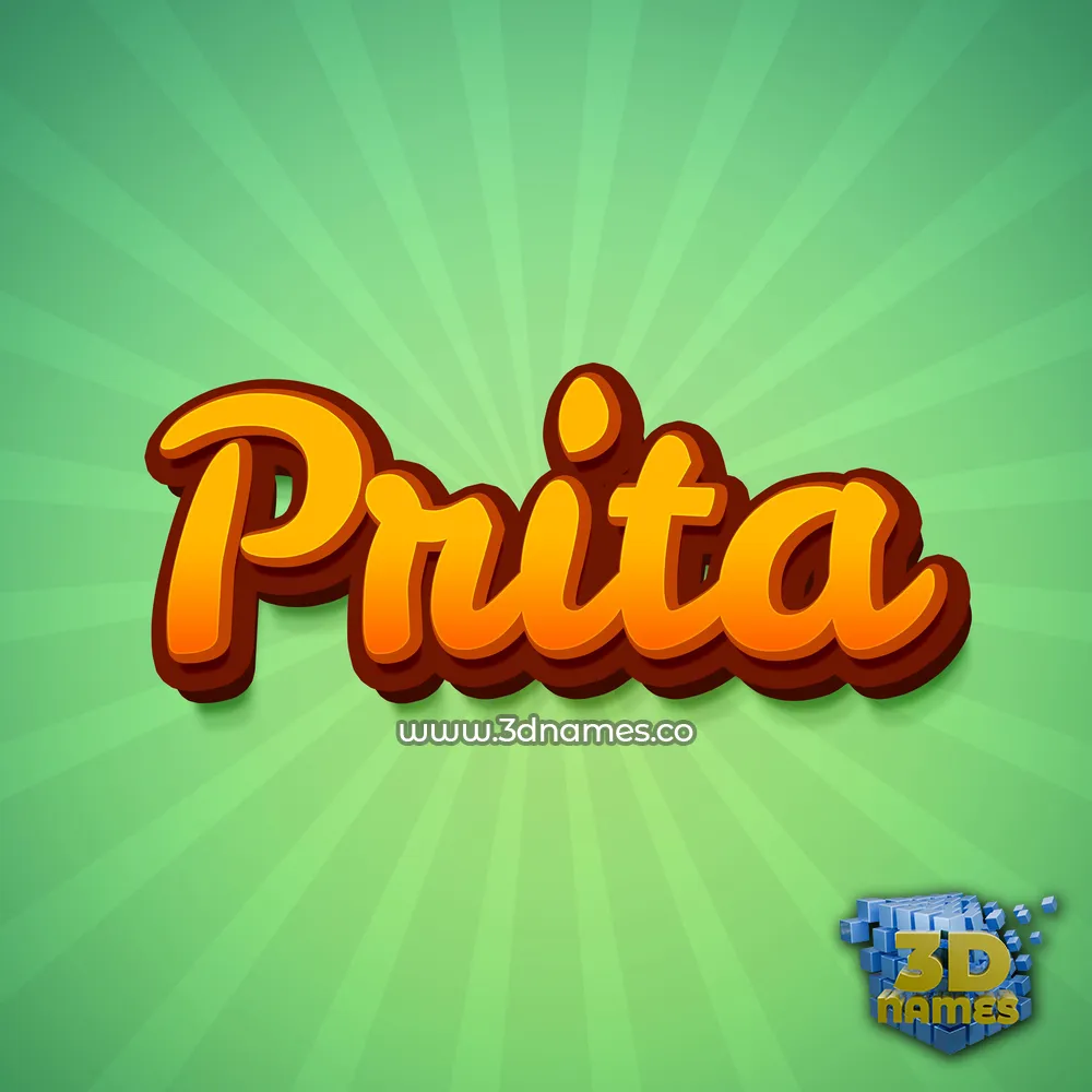 prita in Green Rays style - 3D name wallpaper