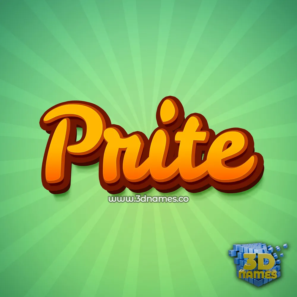 prite in Green Rays style - 3D name wallpaper