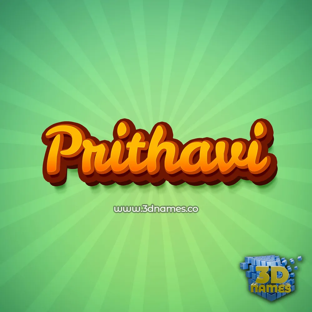 prithavi in Green Rays style - 3D name wallpaper