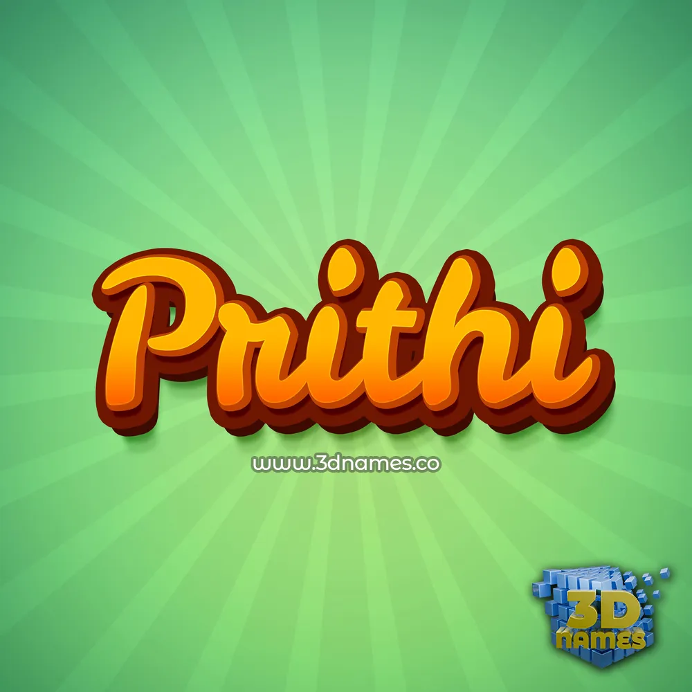 prithi in Green Rays style - 3D name wallpaper