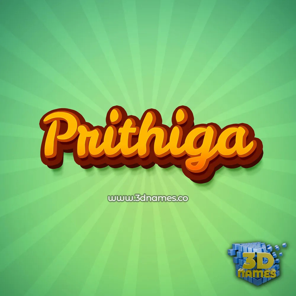 prithiga in Green Rays style - 3D name wallpaper