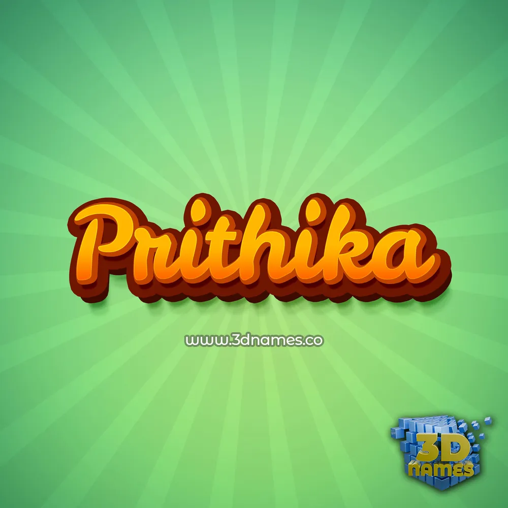 prithika in Green Rays style - 3D name wallpaper