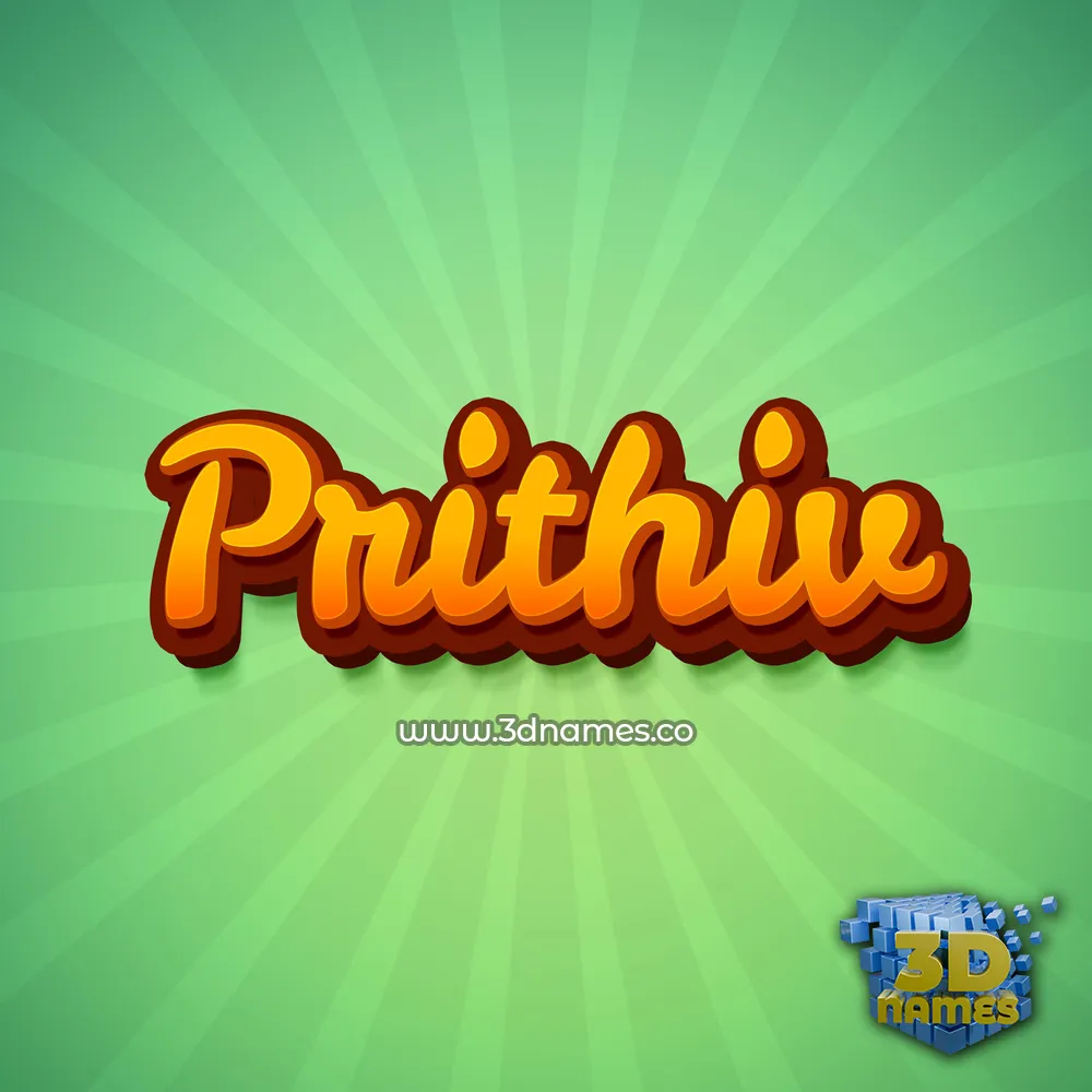 prithiv in Green Rays style - 3D name wallpaper