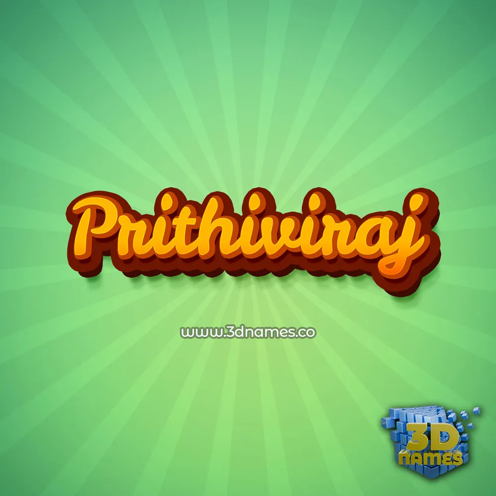 prithiviraj in Green Rays style - 3D name wallpaper