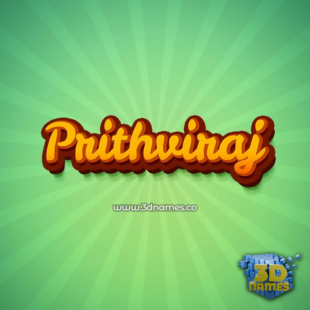 prithviraj in Green Rays style - 3D name wallpaper