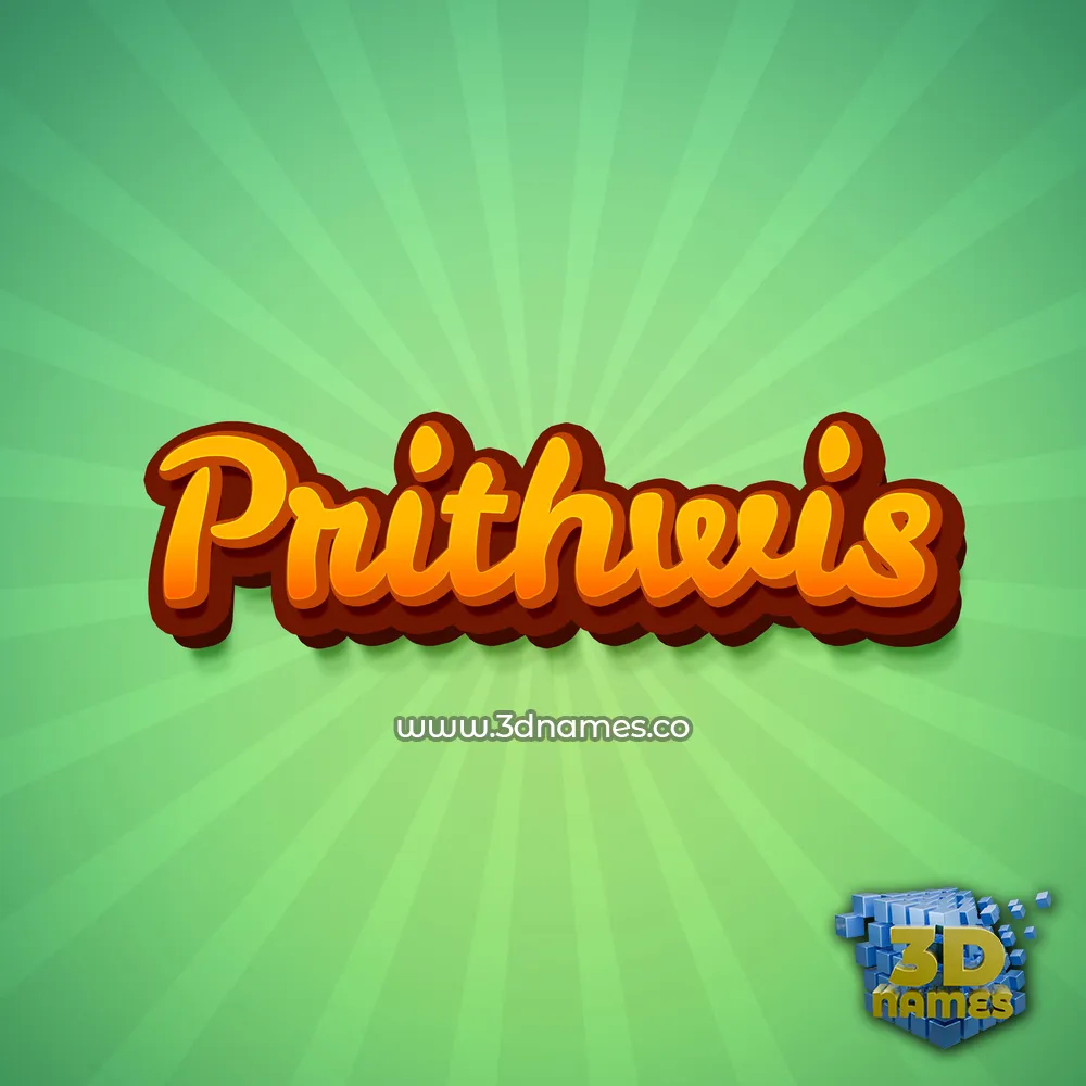 prithwis in Green Rays style - 3D name wallpaper