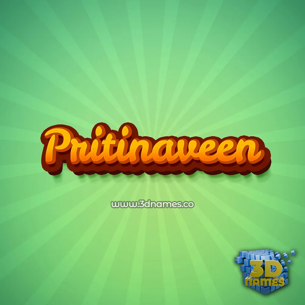 pritinaveen in Green Rays style - 3D name wallpaper