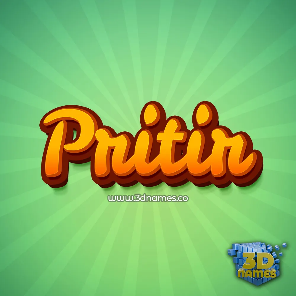 pritir in Green Rays style - 3D name wallpaper