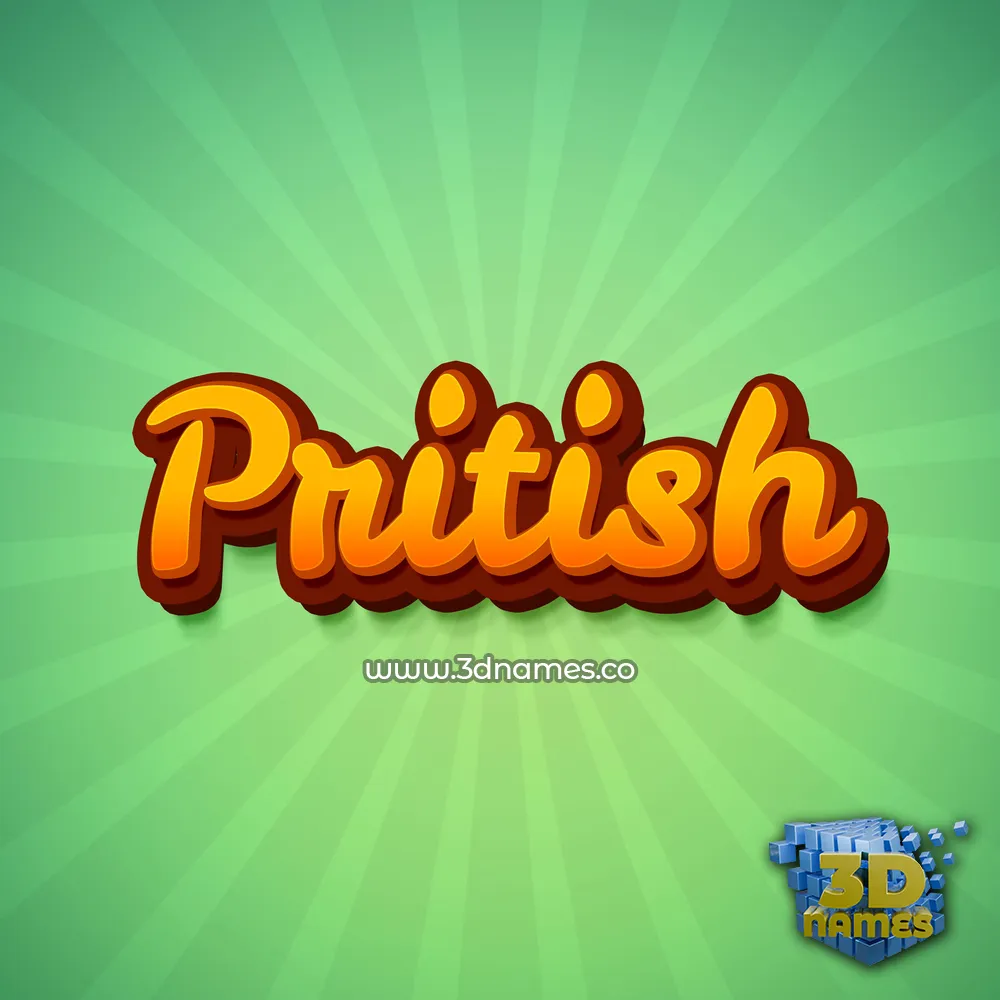 pritish in Green Rays style - 3D name wallpaper