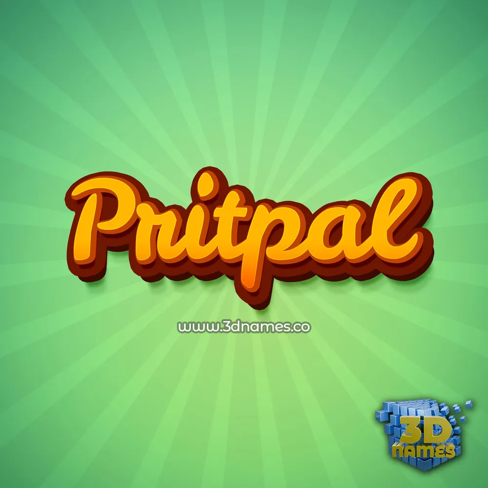 pritpal in Green Rays style - 3D name wallpaper