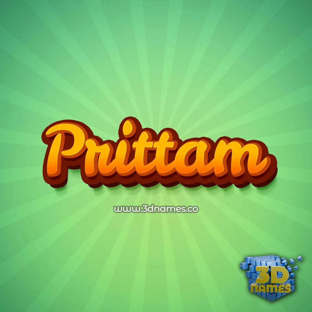 prittam in Green Rays style - 3D name wallpaper