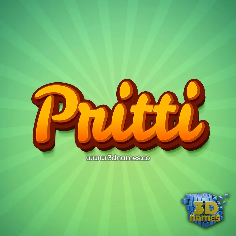 pritti in Green Rays style - 3D name wallpaper