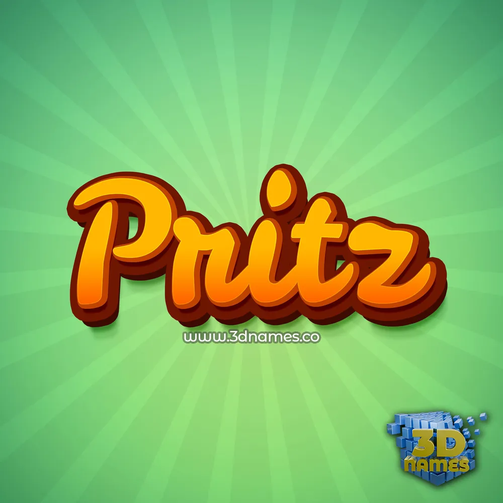 pritz in Green Rays style - 3D name wallpaper