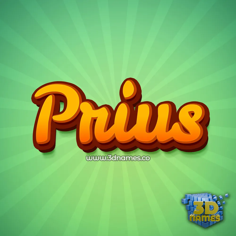 prius in Green Rays style - 3D name wallpaper