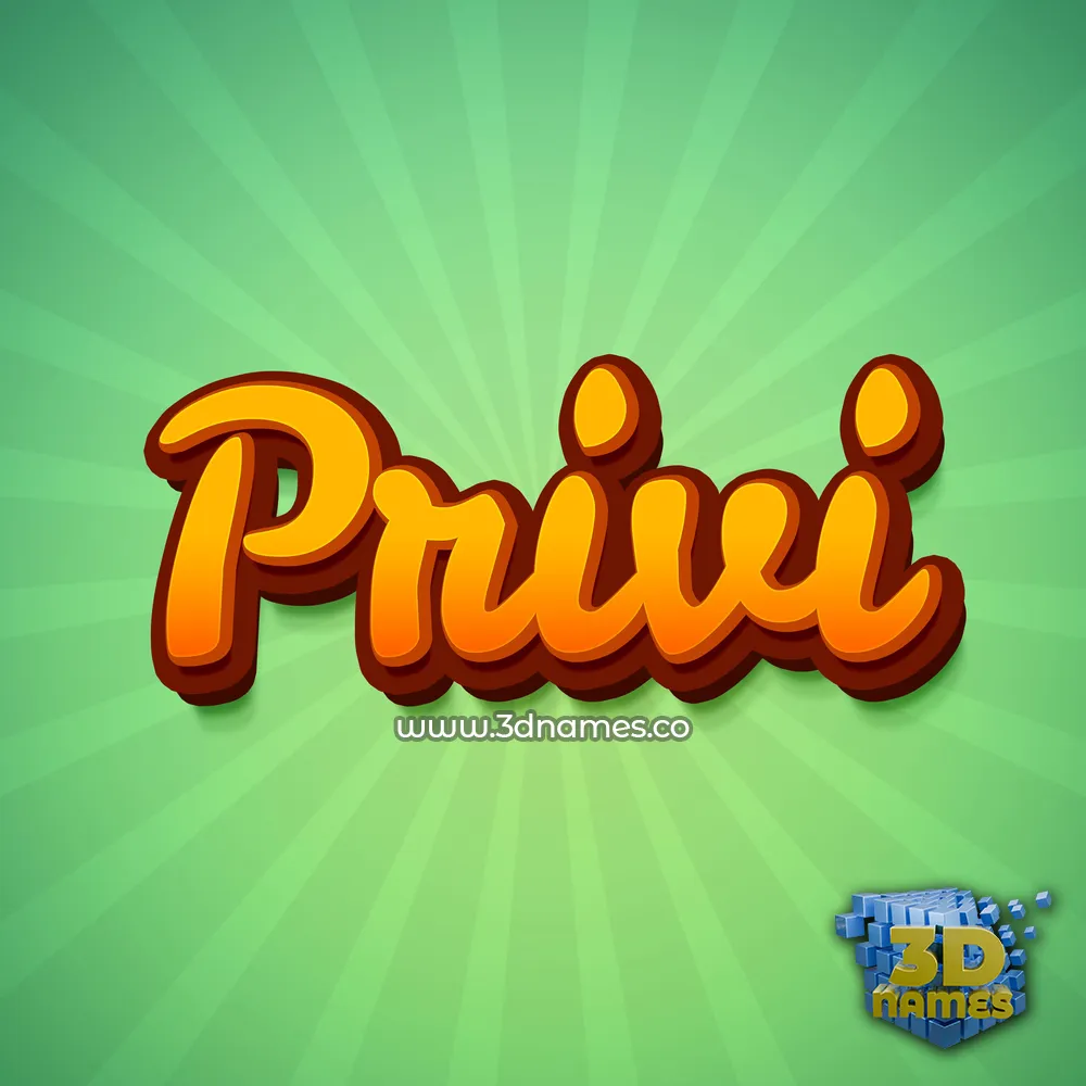privi in Green Rays style - 3D name wallpaper